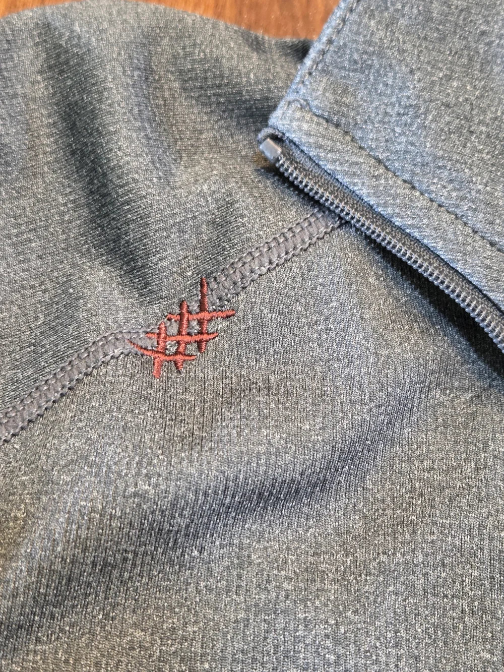 RHONE Mens M Gray 1/4 Zip Pullover Thumb Hole Polartec Running Athletic Preppy